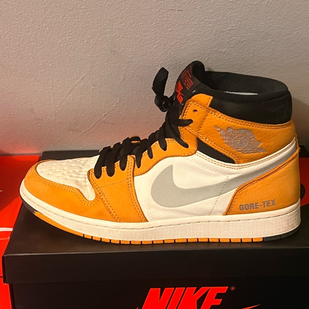 Nike Air Jordan 1 Gore-Tex Orange and White Sneakers